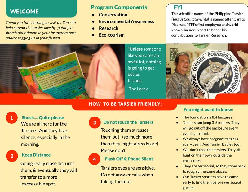 Tarsier Foundation guest briefer front page